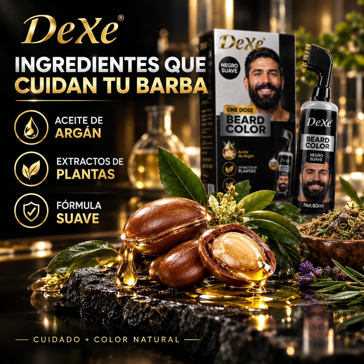 AURA Color para Barba – Negro Natural