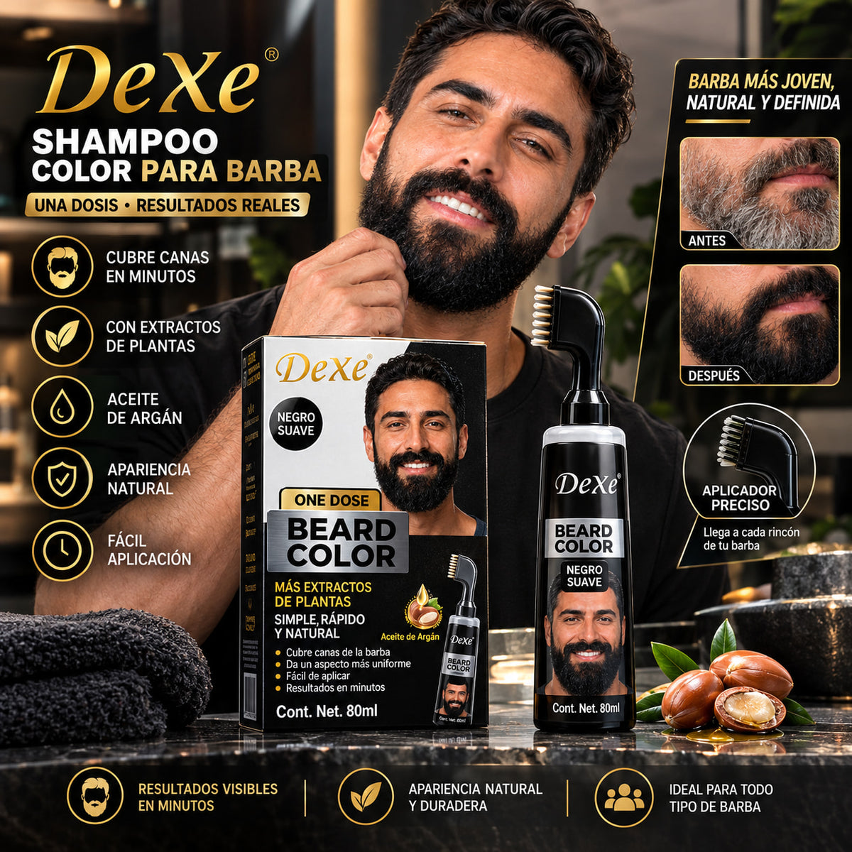 AURA Color para Barba – Negro Natural