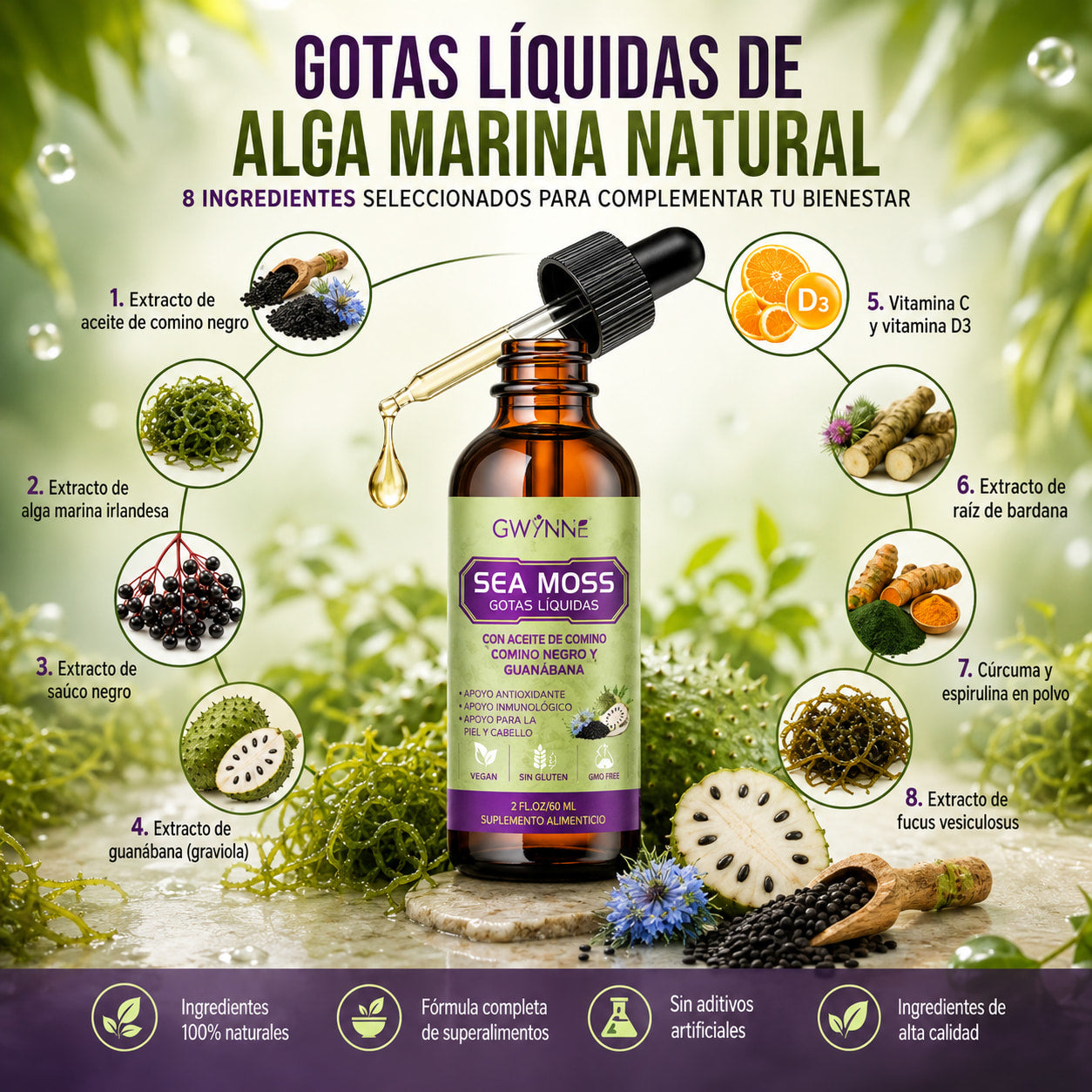 Gotas De Musgo Marino 5000mg