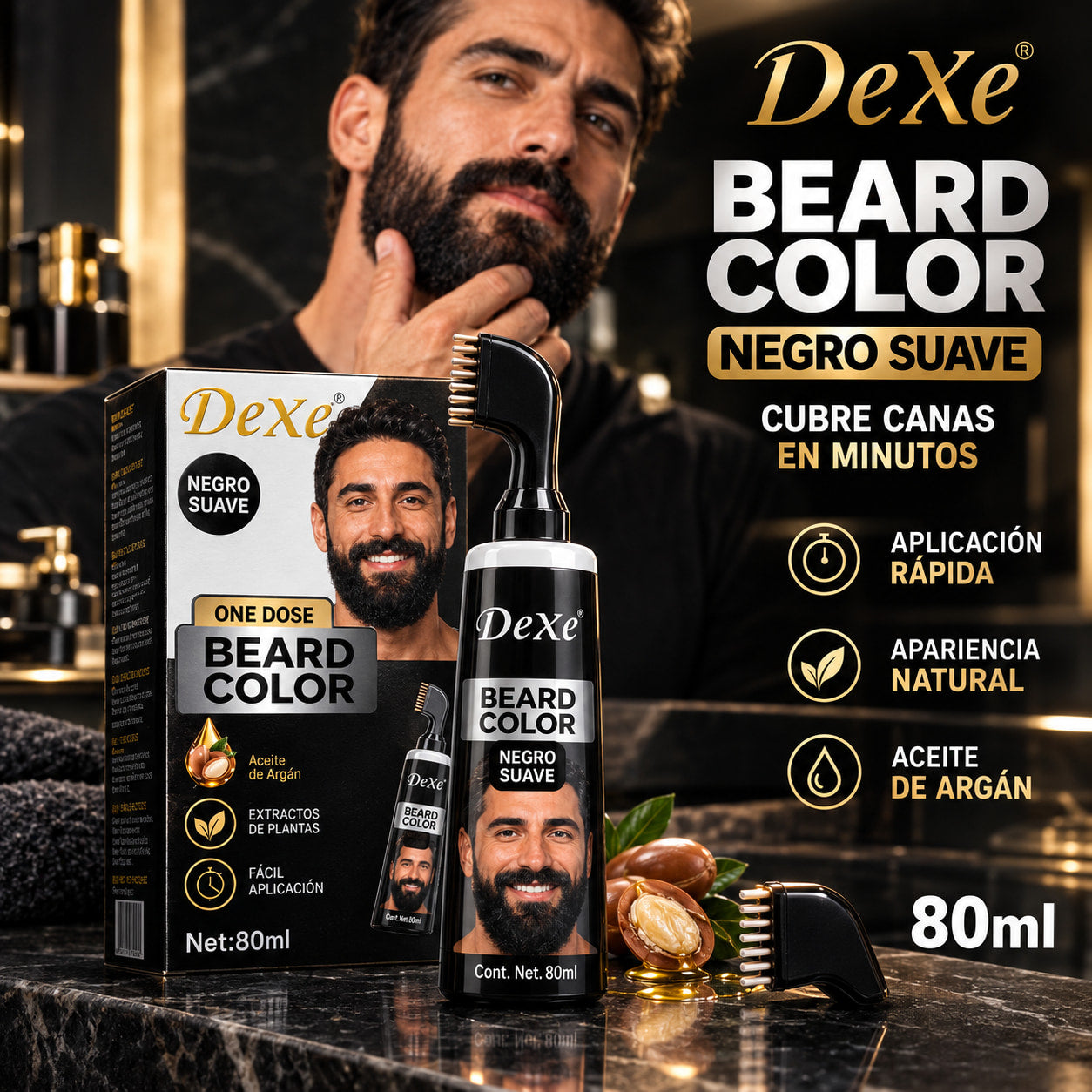 AURA Color para Barba – Negro Natural