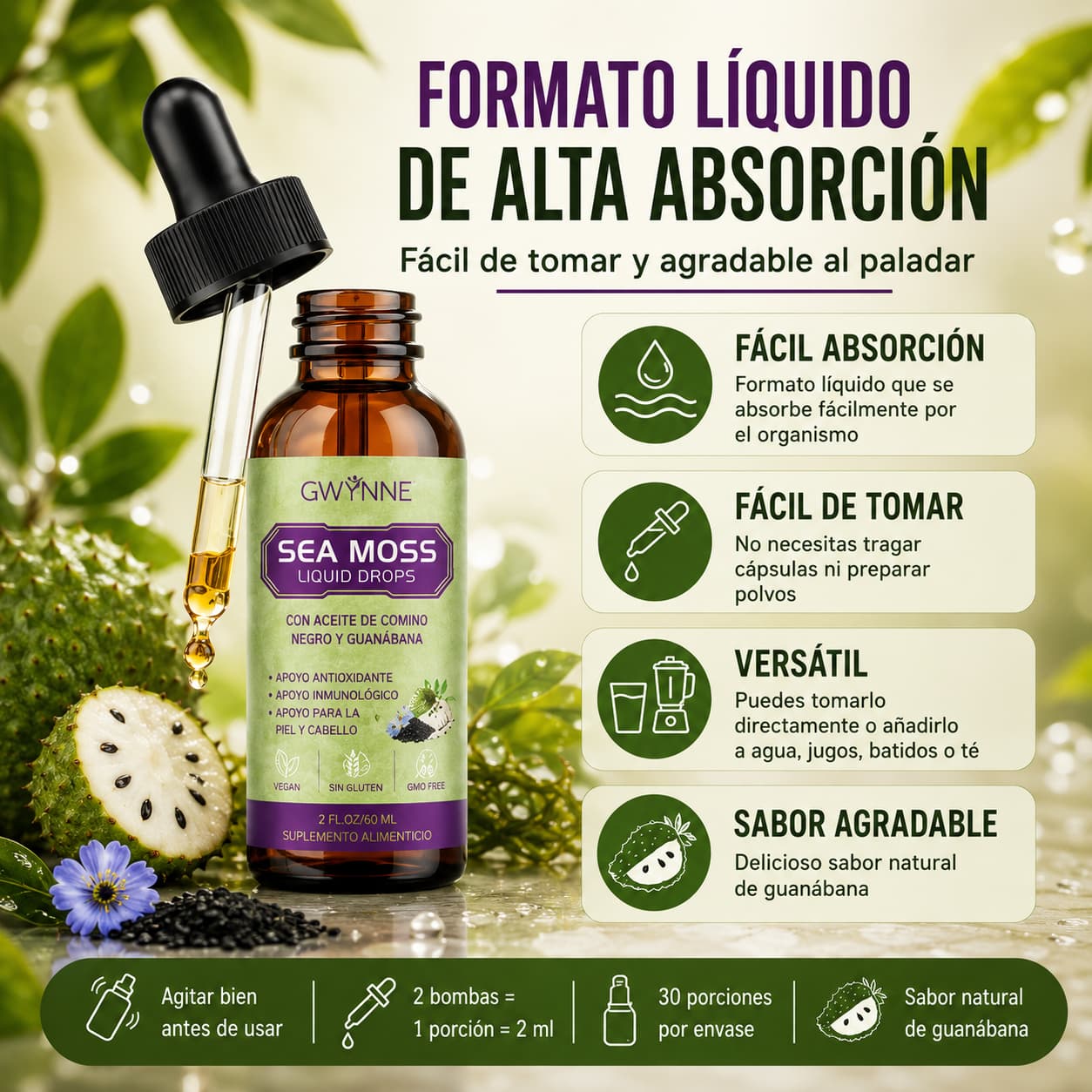 Gotas De Musgo Marino 5000mg