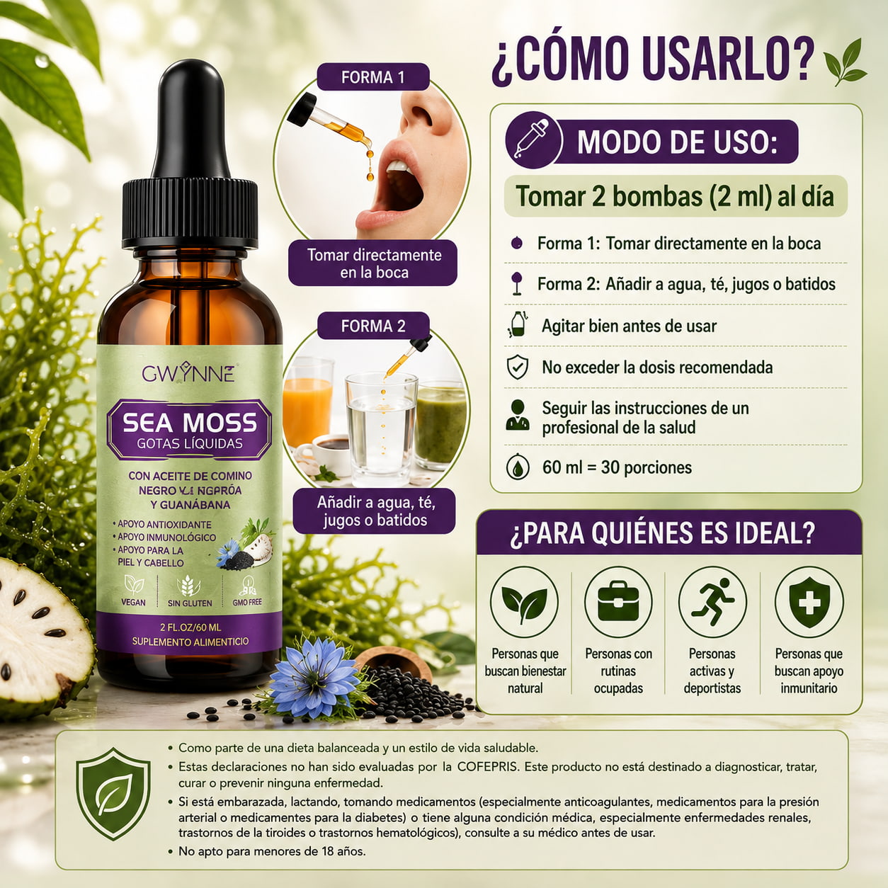 Gotas De Musgo Marino 5000mg