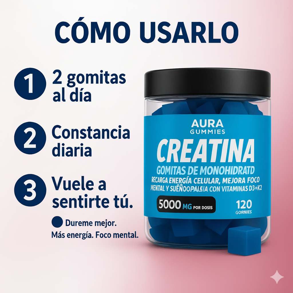 2X1 Gomitas Creatina Monohidratada Para Mujeres Menopáusicas