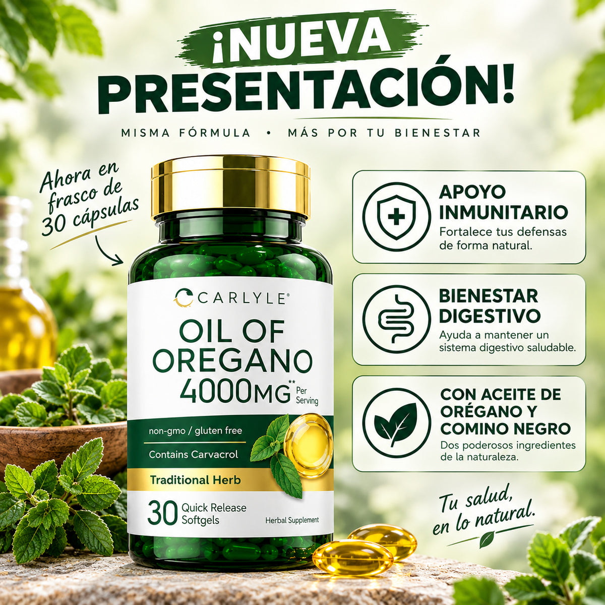 AURA Aceite de Oregano Nueva Presentación
